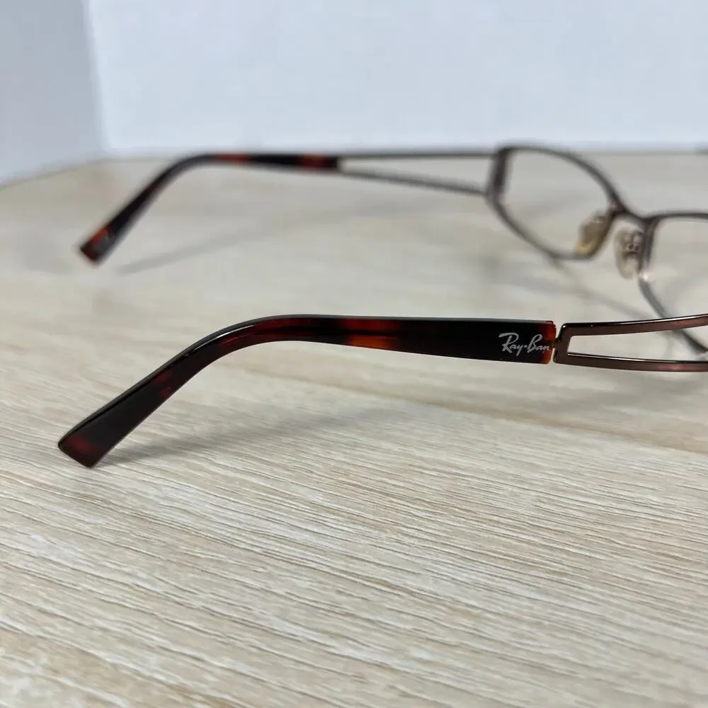 Ray-Ban RB6128 2511 Eyeglasses Brown Metal Frames Only 52-18-135 Made in Italy